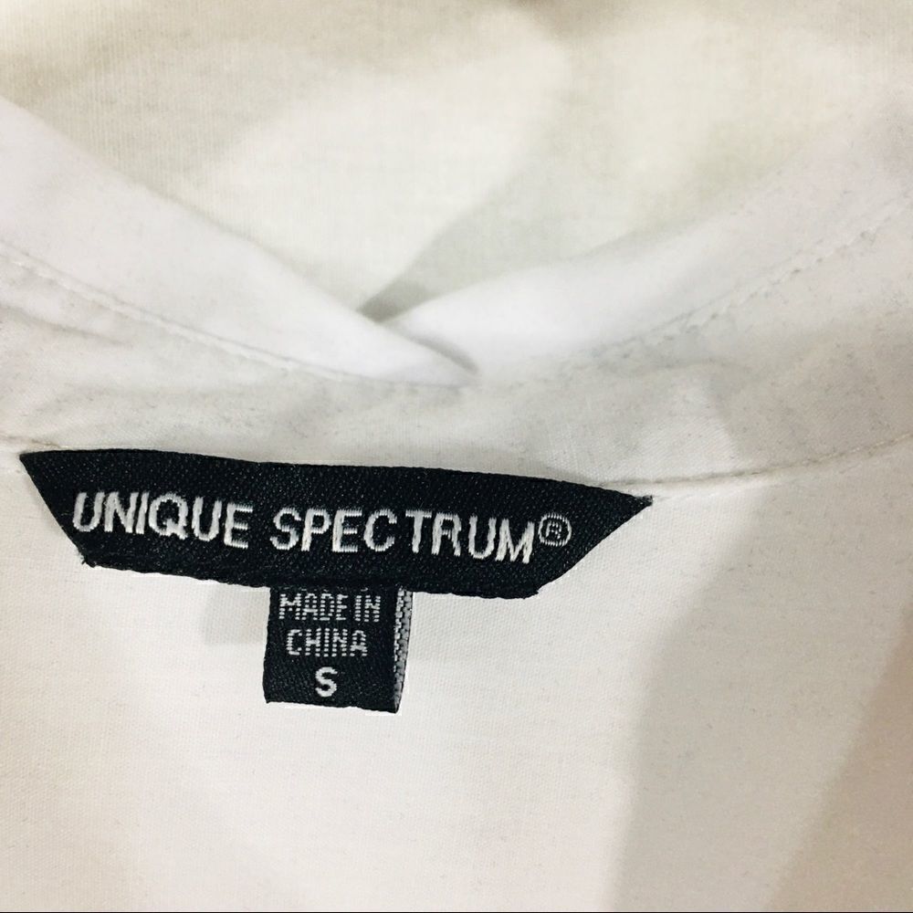 Unique Spectrum Small White long length blouse - Picture 6 of 6